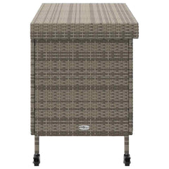 vidaXL Garden Storage Box with Wheels Grey 110x55x73 cm Poly Rattan 5