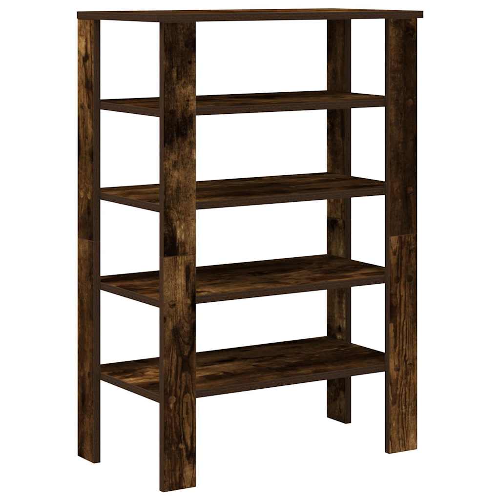vidaXL Shoe Rack Smoked Oak 61x32x87.5 cm Engineered Wood 6