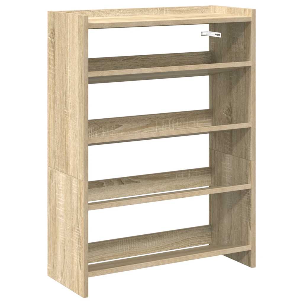 vidaXL Shoe Rack Sonoma Oak 60x25x81 cm Engineered Wood 2