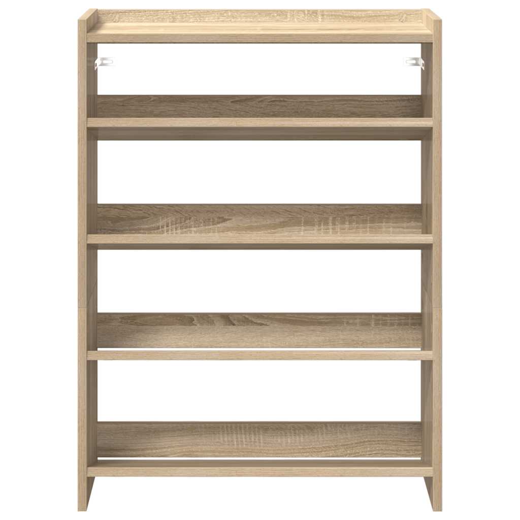 vidaXL Shoe Rack Sonoma Oak 60x25x81 cm Engineered Wood 4