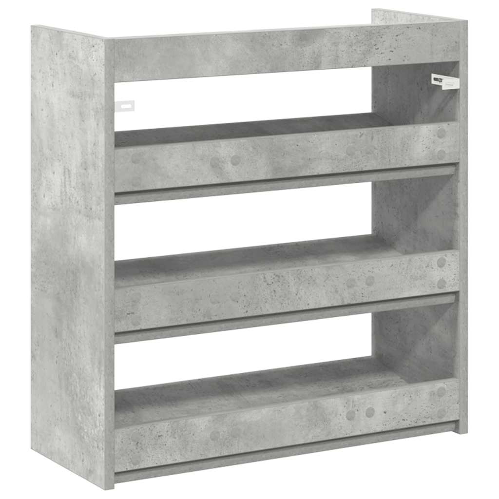 vidaXL Shoe Rack Concrete Grey 60x25x62 cm Engineered Wood 6