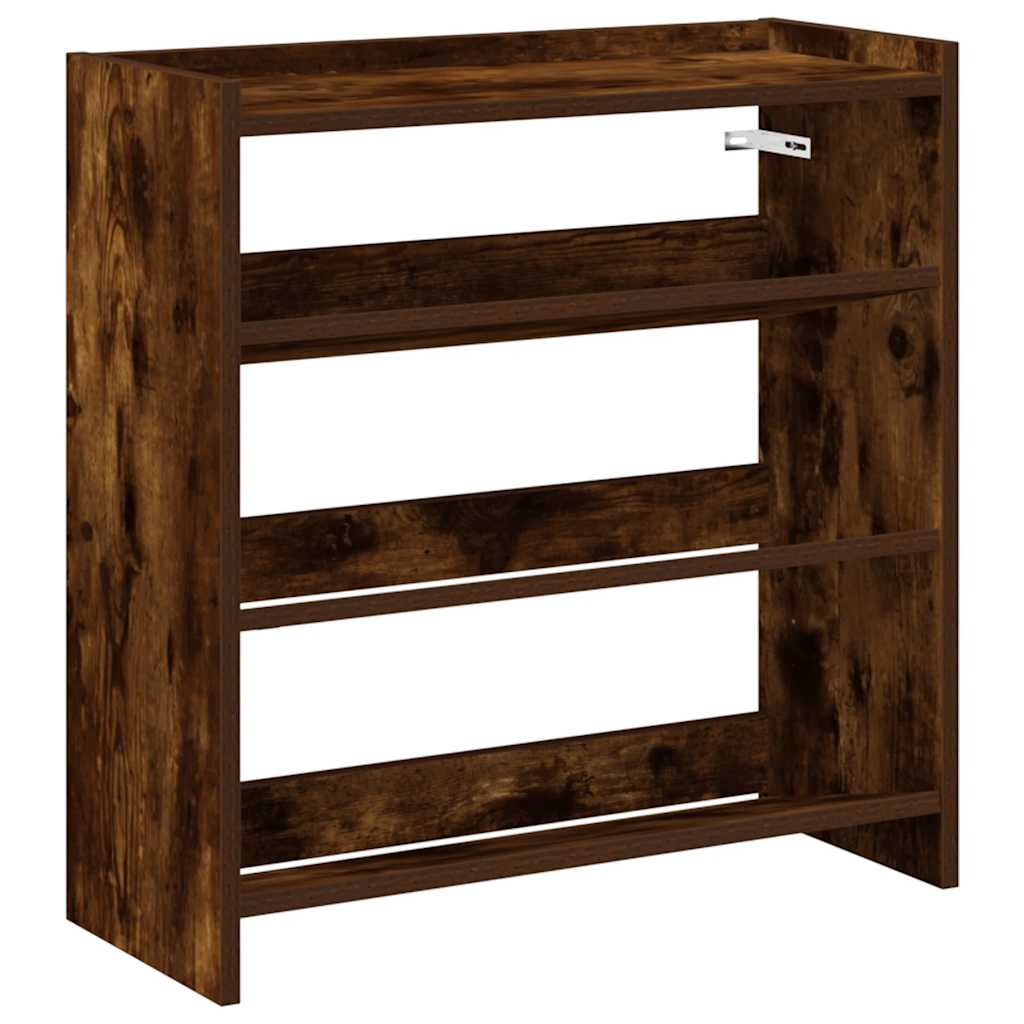 Shoe Rack 60x25x62 cm Engineered Wood Width 60 cm Height 62 cm Smoked oak