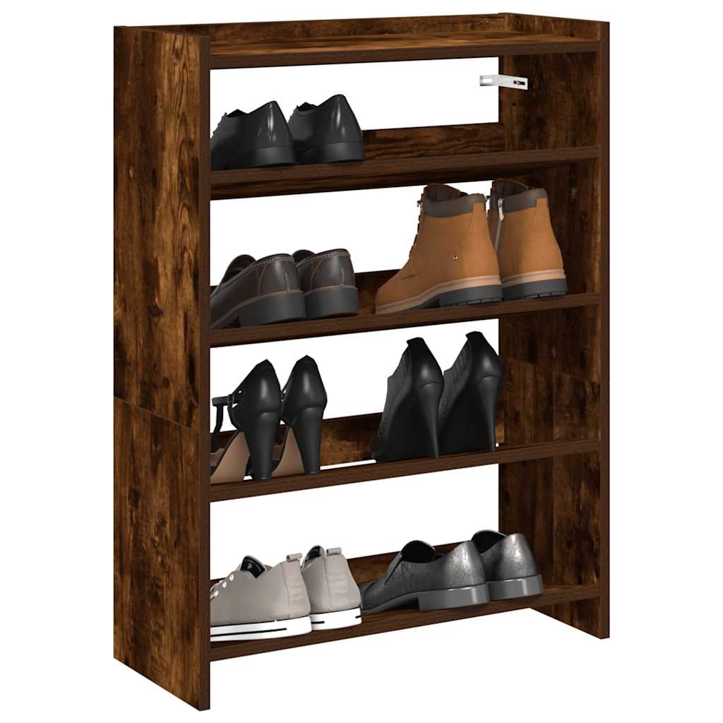 Shoe Rack 60x25x62 cm Engineered Wood Width 60 cm Height 62 cm Smoked oak