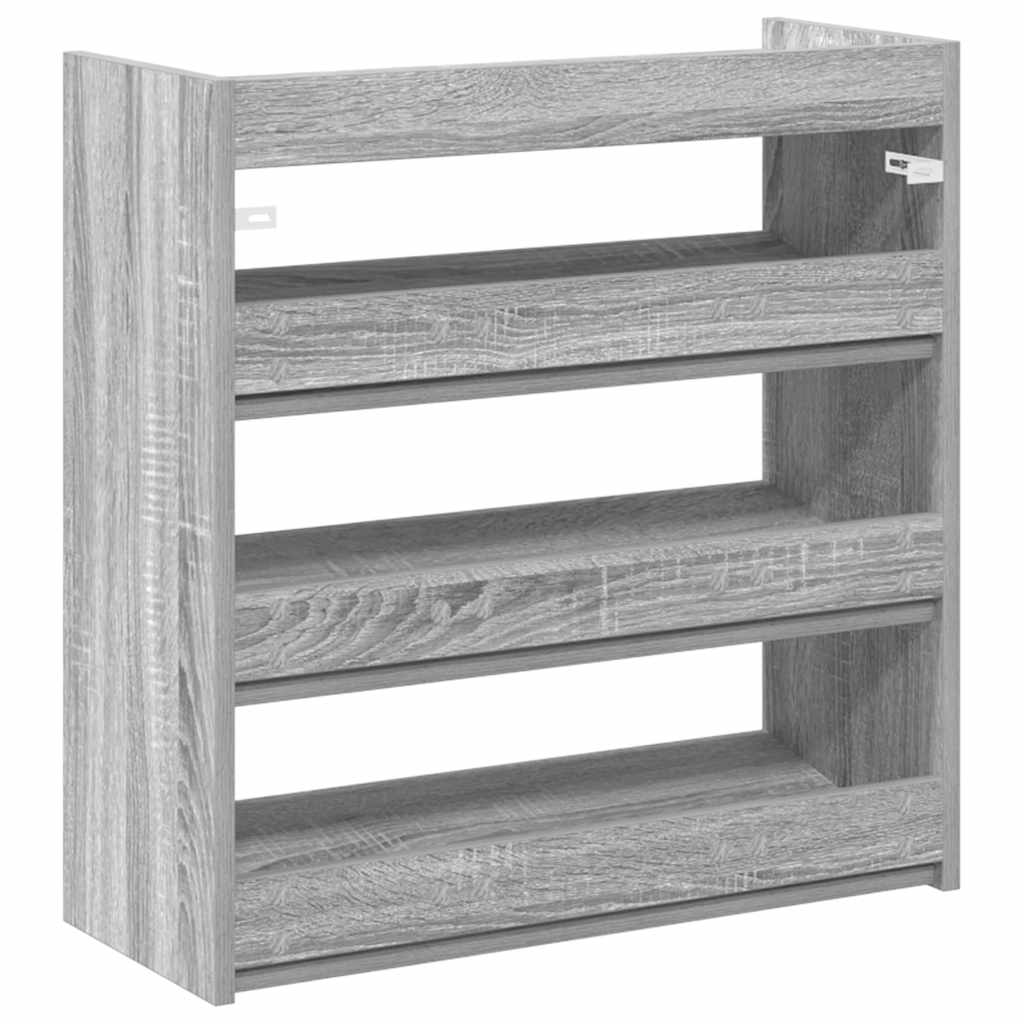 vidaXL Shoe Rack Grey Sonoma 60x25x62 cm Engineered Wood 6