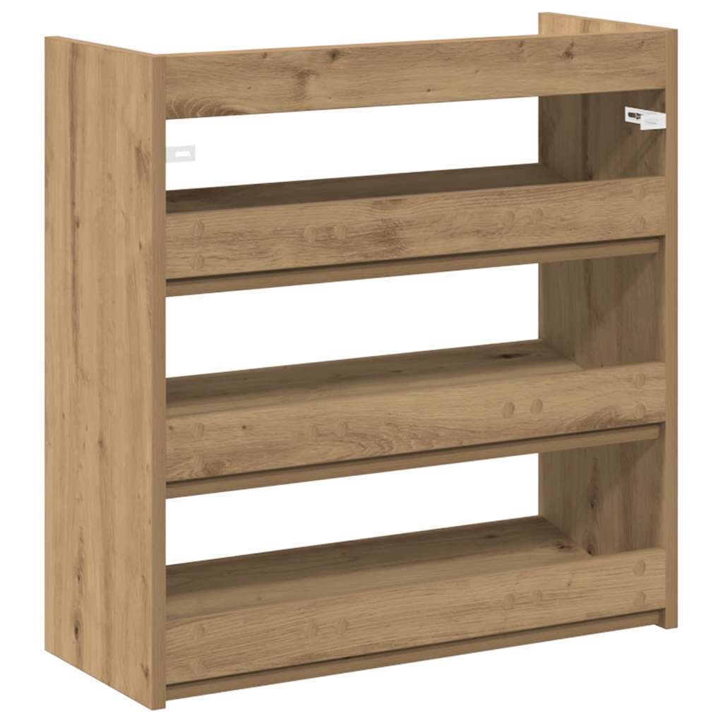 vidaXL Shoe Rack Artisan Oak 60x25x62 cm Engineered Wood 6