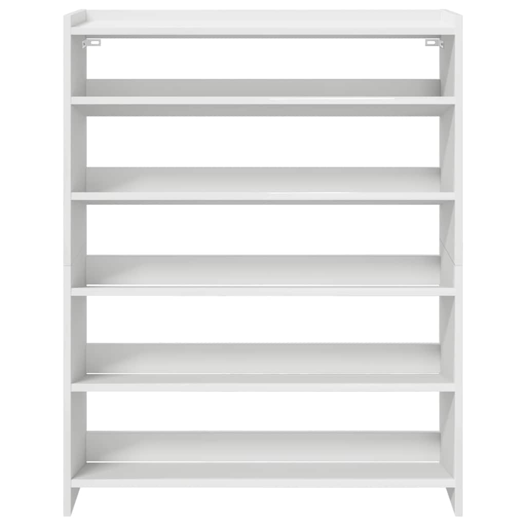 vidaXL Shoe Rack White 80x25x100 cm Engineered Wood 4