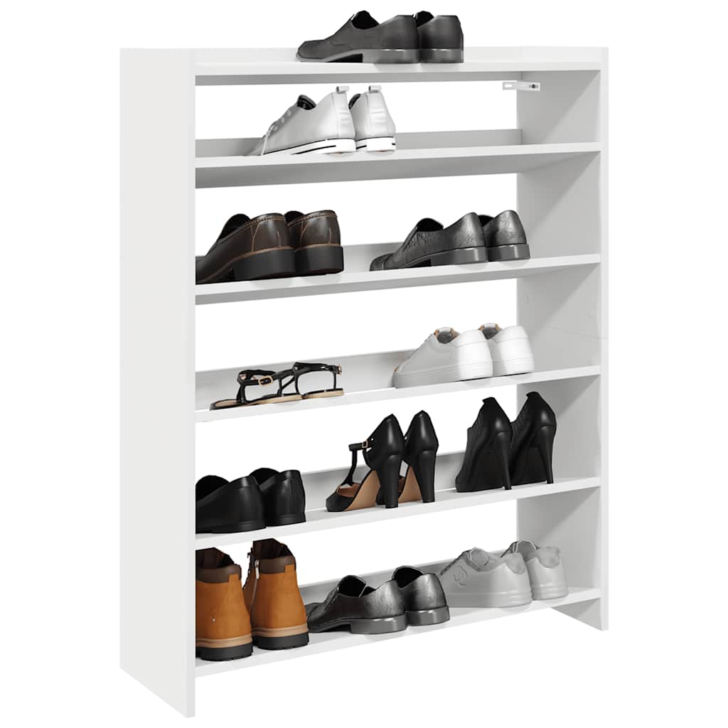 vidaXL Shoe Rack White 80x25x100 cm Engineered Wood 1