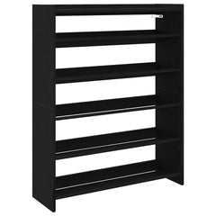 vidaXL Shoe Rack Black 80x25x100 cm Engineered Wood 2