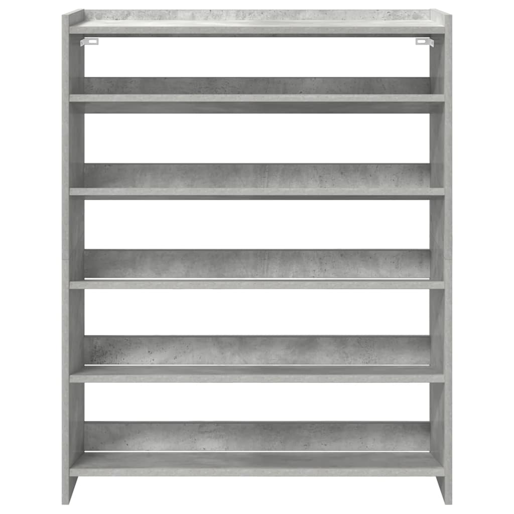 vidaXL Shoe Rack Concrete Grey 80x25x100 cm Engineered Wood 4
