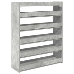 vidaXL Shoe Rack Concrete Grey 80x25x100 cm Engineered Wood 6