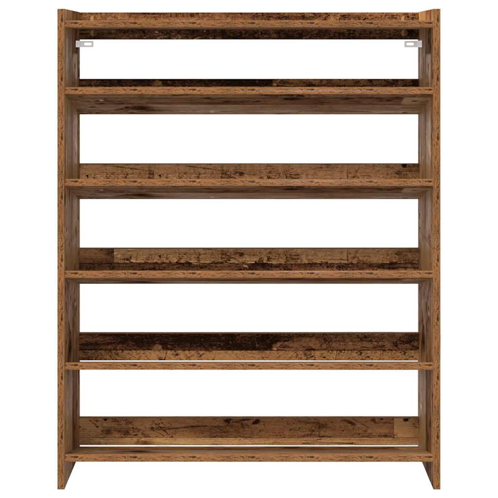 vidaXL Shoe Rack Old Wood 80x25x100 cm Engineered Wood 4