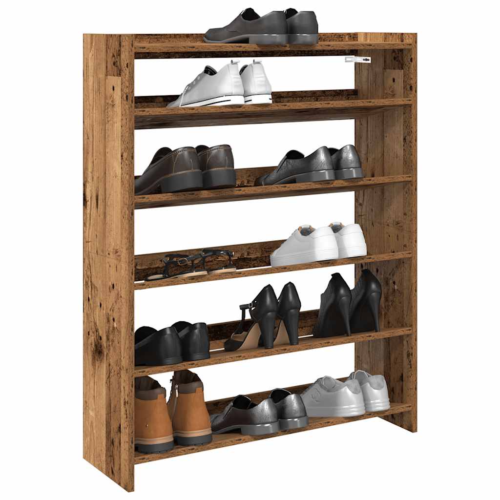 vidaXL Shoe Rack Old Wood 80x25x100 cm Engineered Wood 1