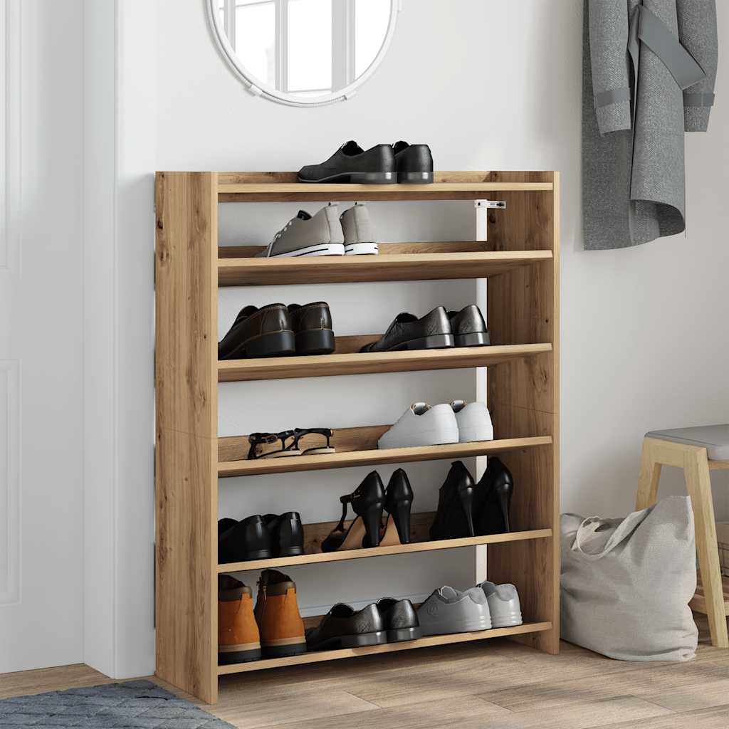 vidaXL Shoe Rack Artisan Oak 80x25x100 cm Engineered Wood 3