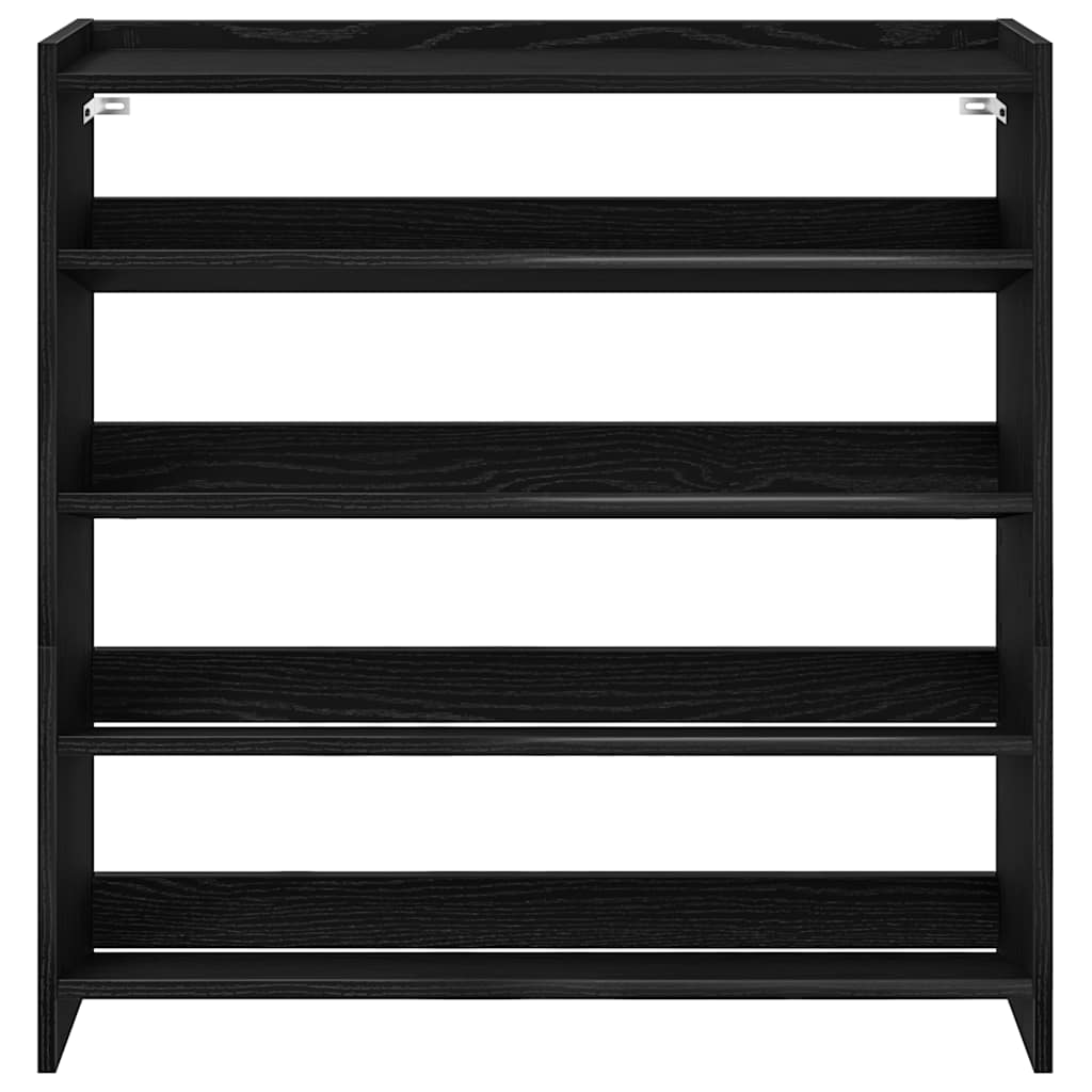 vidaXL Shoe Rack Black 80x25x81 cm Engineered Wood 4