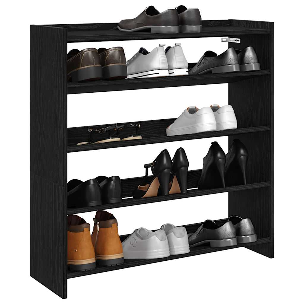 vidaXL Shoe Rack Black 80x25x81 cm Engineered Wood 1