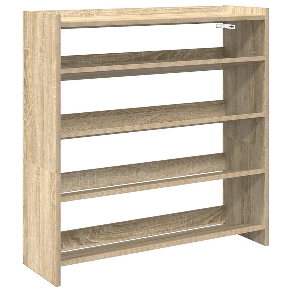 vidaXL Shoe Rack Sonoma Oak 80x25x81 cm Engineered Wood 2