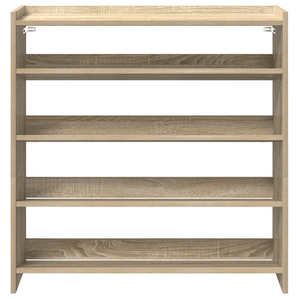 vidaXL Shoe Rack Sonoma Oak 80x25x81 cm Engineered Wood 4