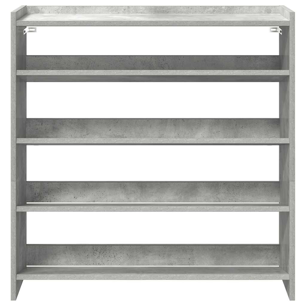 vidaXL Shoe Rack Concrete Grey 80x25x81 cm Engineered Wood 4