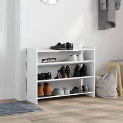 vidaXL Shoe Rack White 80x25x62 cm Engineered Wood 3