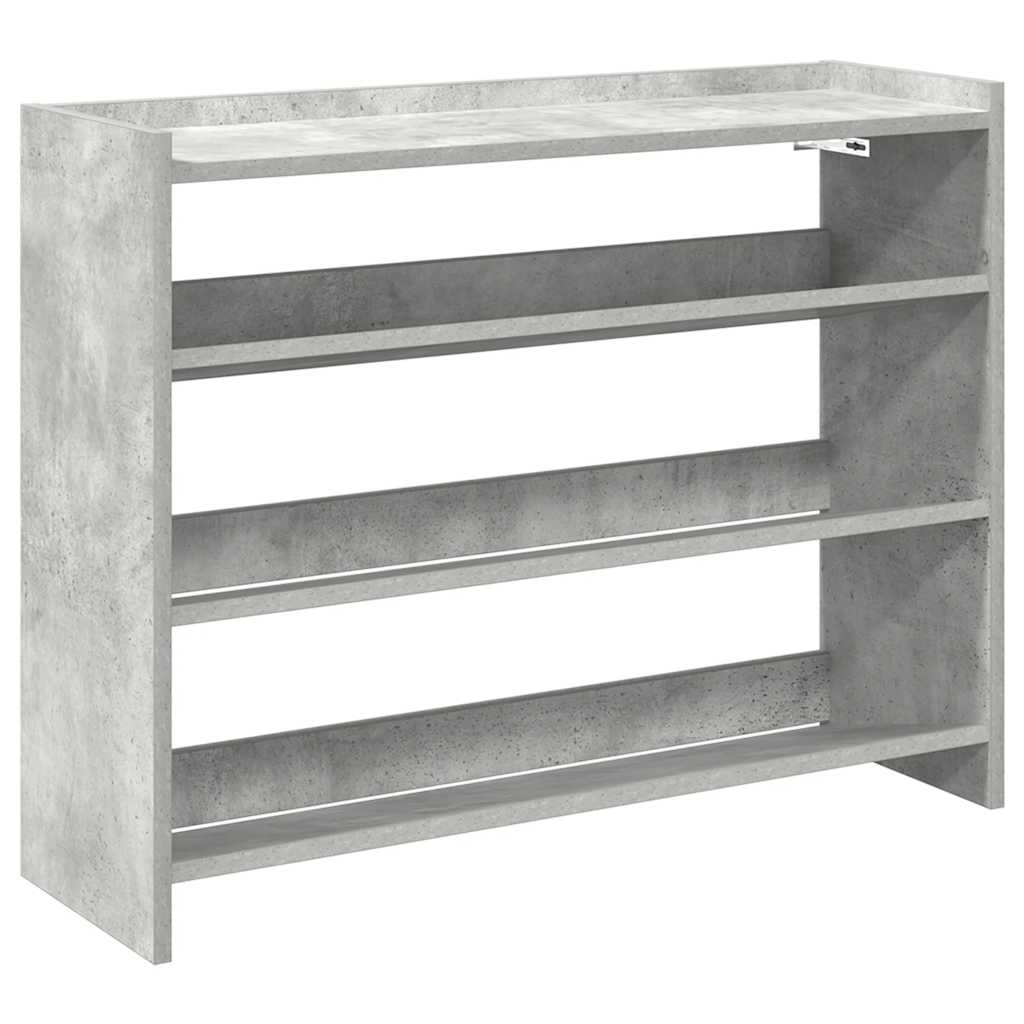 vidaXL Shoe Rack Concrete Oak 80x25x62 cm Engineered Wood 2