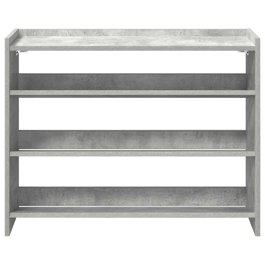 vidaXL Shoe Rack Concrete Oak 80x25x62 cm Engineered Wood 4