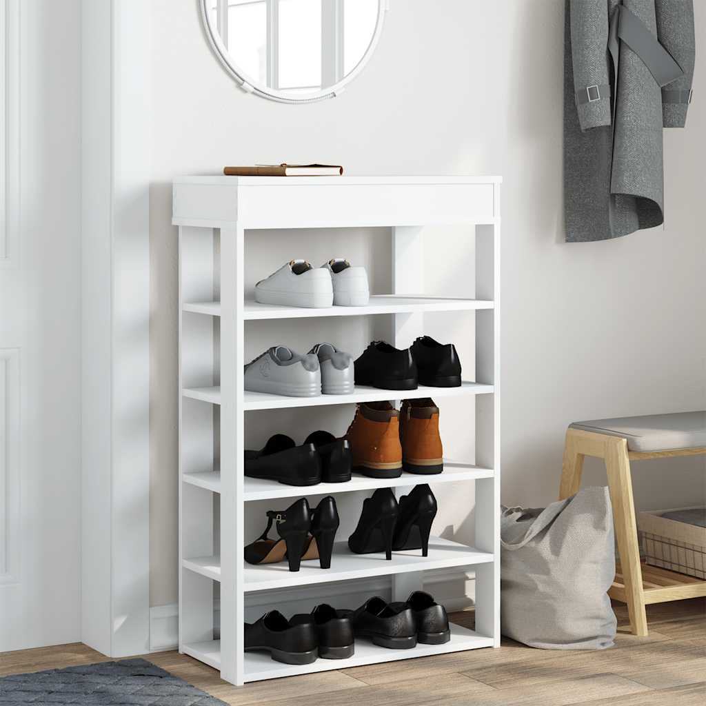 vidaXL Shoe Rack White 60x30x98 cm Engineered Wood 3