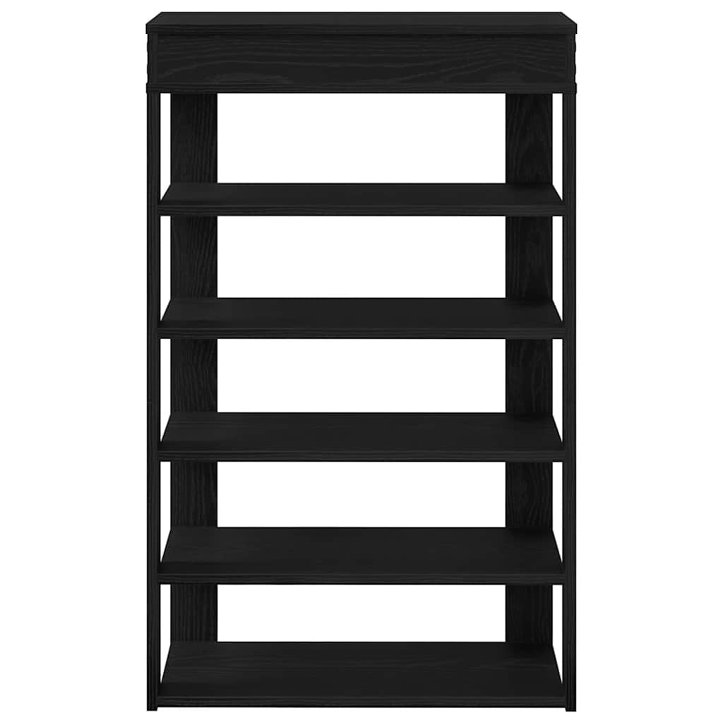 vidaXL Shoe Rack Black 60x30x98 cm Engineered Wood 4