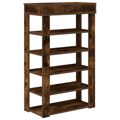vidaXL Shoe Rack Smoked Oak 60x30x98 cm Engineered Wood 6