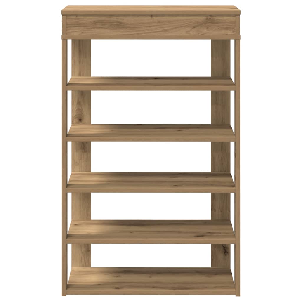 vidaXL Shoe Rack Artisan Oak 60x30x98 cm Engineered Wood 4