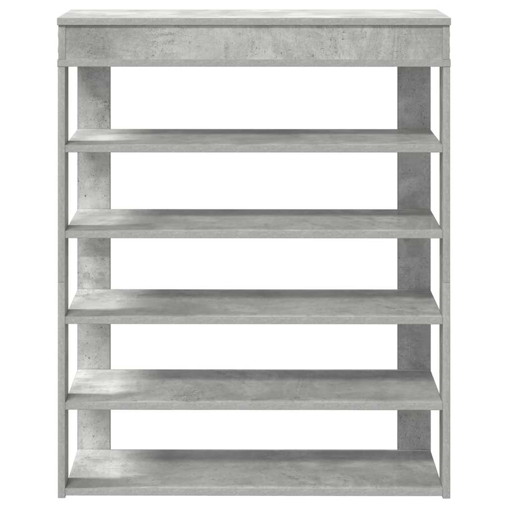 vidaXL Shoe Rack Concrete Oak 80x30x98 cm Engineered Wood 4