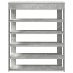 vidaXL Shoe Rack Concrete Oak 80x30x98 cm Engineered Wood 4