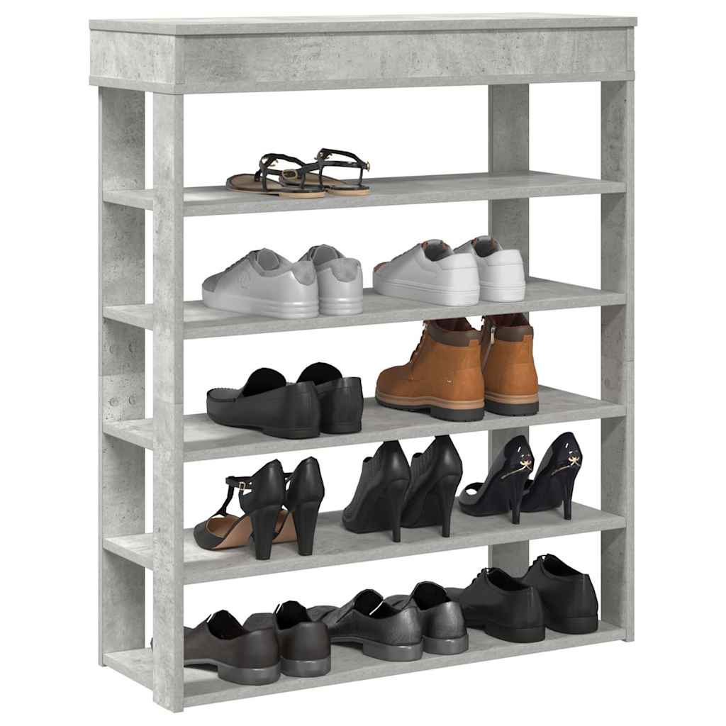 vidaXL Shoe Rack Concrete Oak 80x30x98 cm Engineered Wood 1