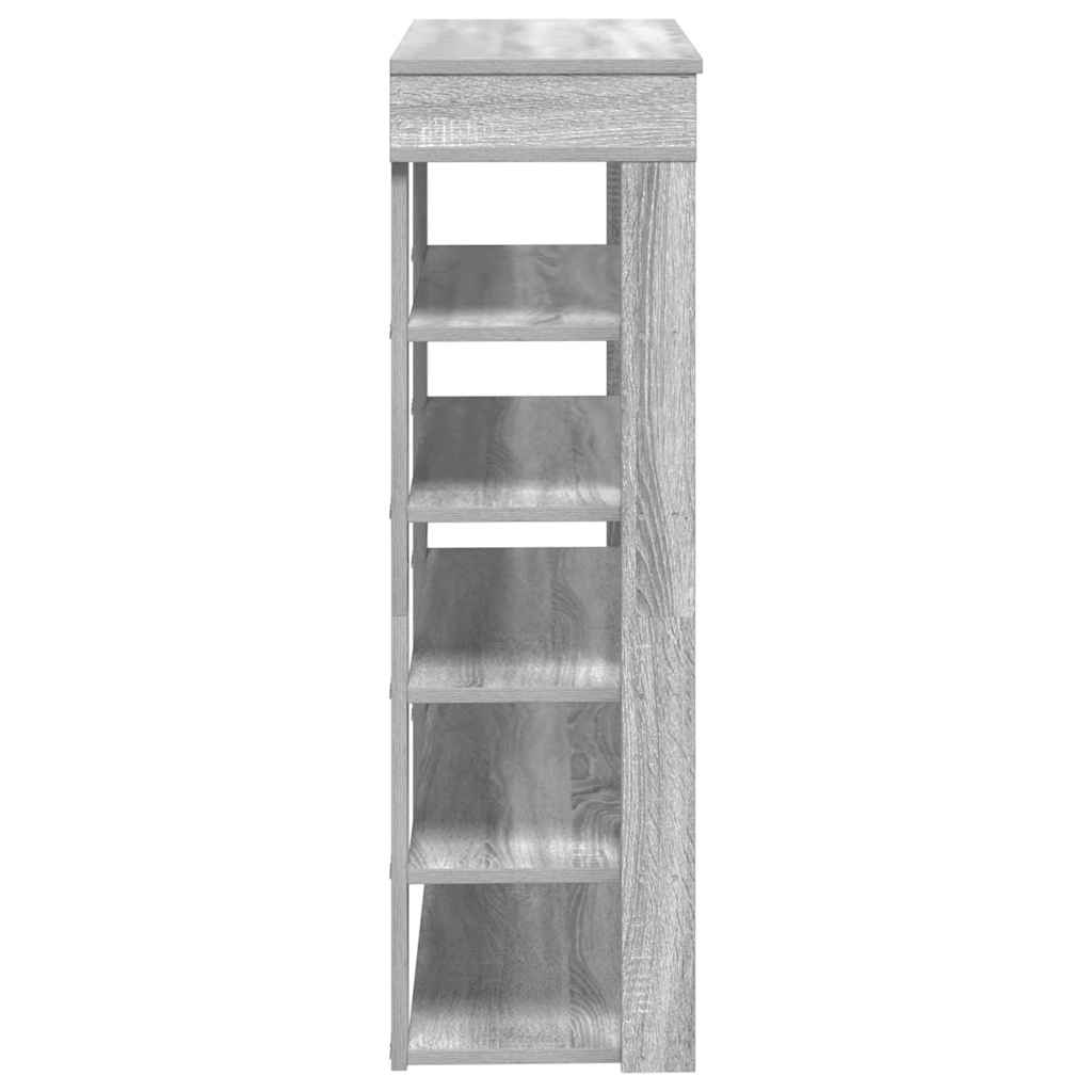 vidaXL Shoe Rack Grey Sonoma 80x30x98 cm Engineered Wood 5