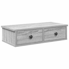 vidaXL Wall Shelf with Drawers Grey Sonoma 60x28x15 cm Engineered Wood 2