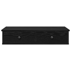 vidaXL Wall Shelf with Drawers Black 80x31x17 cm Engineered Wood 4