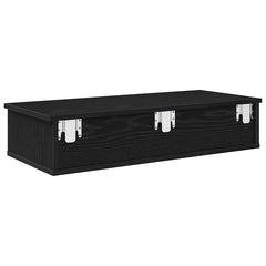 vidaXL Wall Shelf with Drawers Black 80x31x17 cm Engineered Wood 6