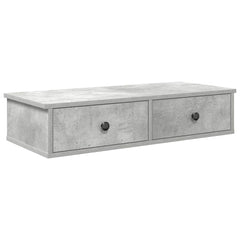 Wall Shelf with Drawers 80x34x17 cm Engineered Wood Width 80 cm Concrete grey