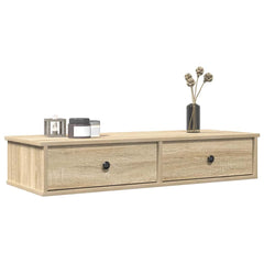 Wall Shelf with Drawers 100x37.5x19 cm Width 100 cm Sonoma oak