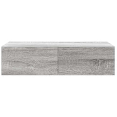vidaXL Wall Shelf with Drawers Grey Sonoma 60x26.5x15 cm Engineered Wood 4