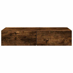 vidaXL Wall Shelf with Drawers Smoked Oak 80x33x17 cm Engineered Wood 4