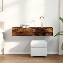 Wall Shelf with Drawers 100x36x19 cm Engineered Wood Smoked oak
