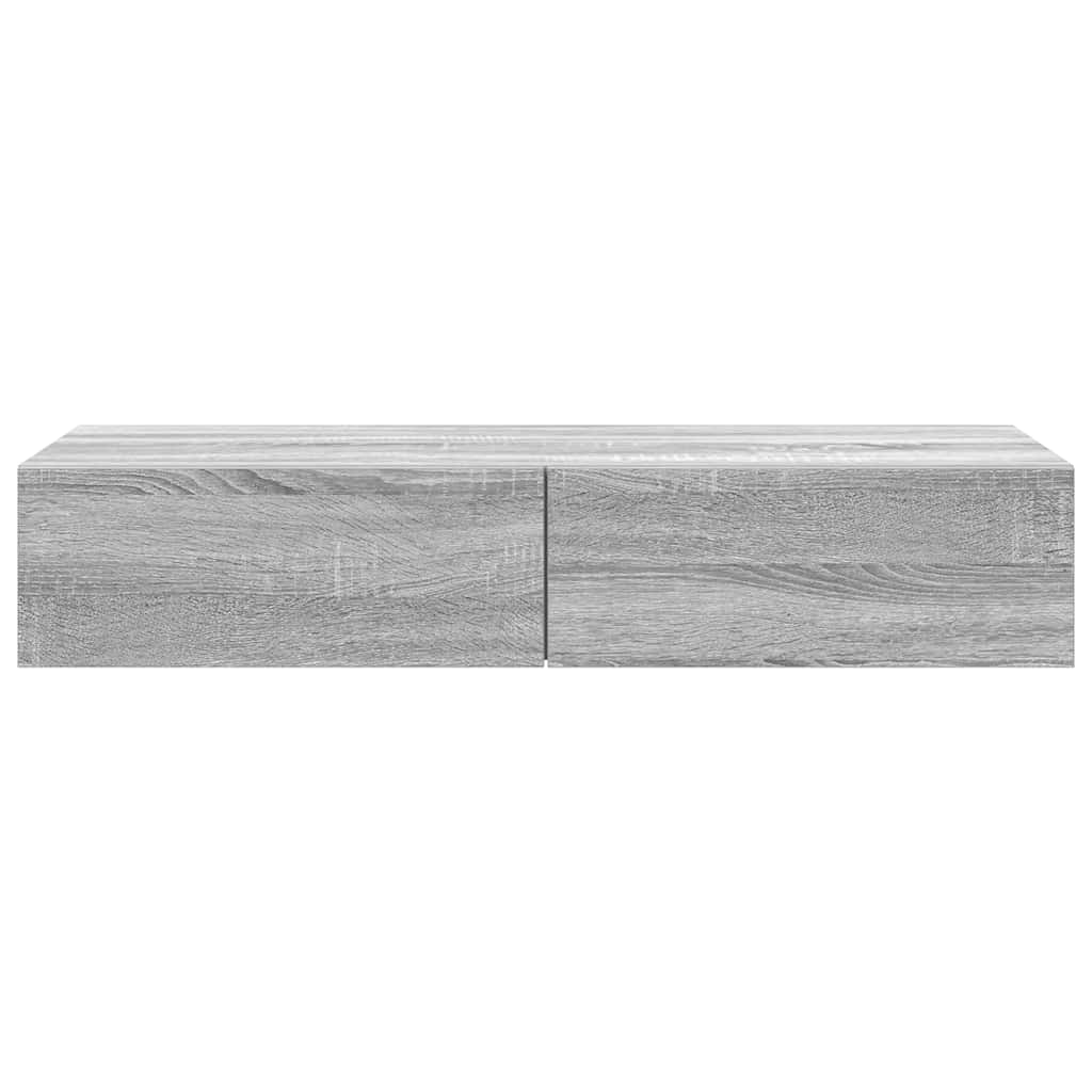 Wall Shelf with Drawers 100x36x19 cm Engineered Wood Grey sonoma