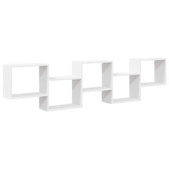 vidaXL Wall Cube Shelf 5 Compartments White Engineered Wood 2