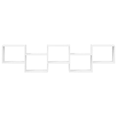 vidaXL Wall Cube Shelf 5 Compartments White Engineered Wood 4