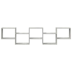 vidaXL Wall Cube Shelf 5 Compartments Concrete Grey Engineered Wood 4