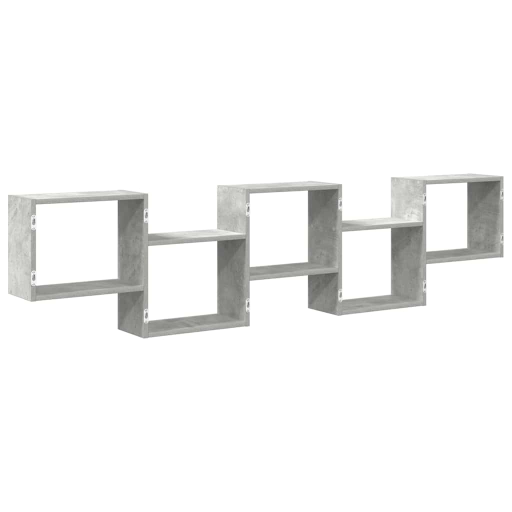 vidaXL Wall Cube Shelf 5 Compartments Concrete Grey Engineered Wood 6