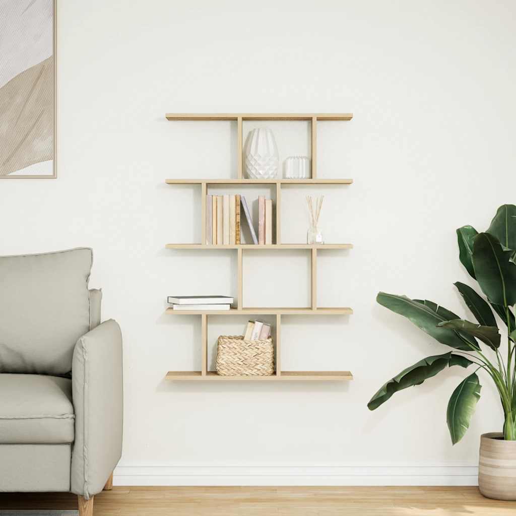 vidaXL Wall Cube Shelf 12 Compartments Sonoma Oak Engineered Wood 3