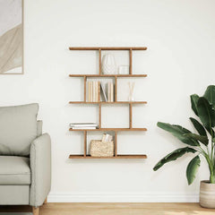 vidaXL Wall Cube Shelf 12 Compartments Old Wood Engineered Wood 3