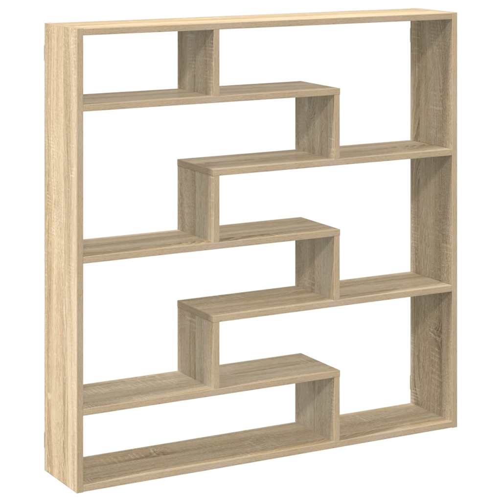 vidaXL Wall Cube Shelf 7 Compartments Sonoma Oak Engineered Wood 6