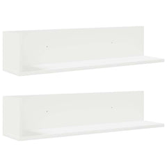 vidaXL Wall Shelves 2 pcs White 75x16.5x16.5 cm Engineered Wood 2